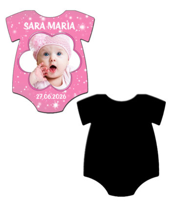 marturii botez fetite magnet tricou fata verso