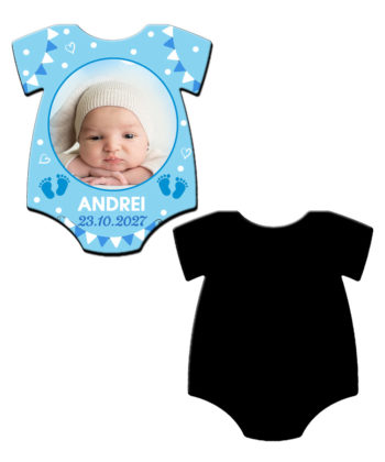marturie botez magnet tricou grafica baby fata si verso