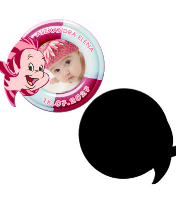 detaliu magnet marturie botez pestisor personalizat
