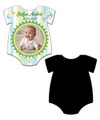 marturii botez baiat magnet tricou fata verso
