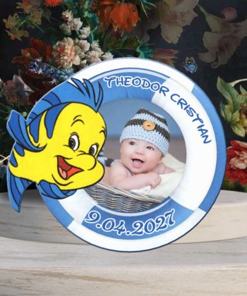 Marturii botez baieti magnet pestisor personalizat