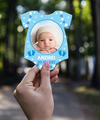 marturii botez baieti magnet tricou grafica baby dimensiune reala