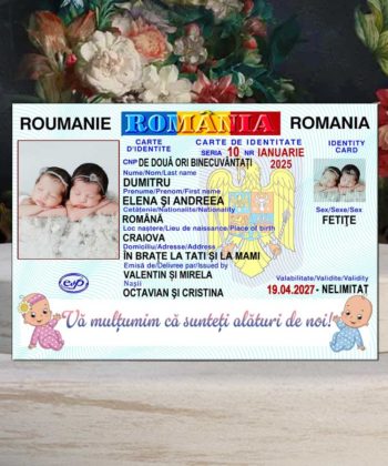 marturii botez gemeni fetita si baiat magneti buletin cu o poza
