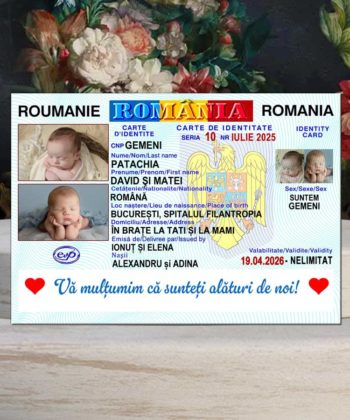 marturii botez gemeni magneti buletin personalizati