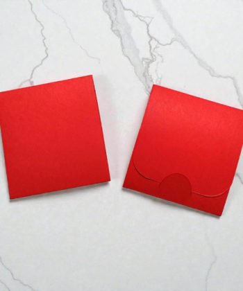 Plicuri martisoare rosii din carton, vedere fata si verso, set 100 bucati