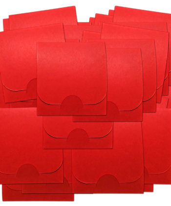Set 100 plicuri martisoare rosii din carton, vedere clapeta