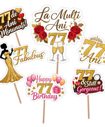 Set Figurine Tort Personalizate 77 ani