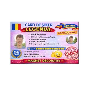 permis auto cadou personalizat magnet card sofer legenda