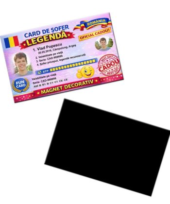 Magnet personalizat tip permis auto cadou model card de sofer legenda