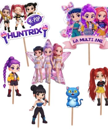 Figurine pentru tort K-Pop Huntrix set 7 toppere aniversar copii