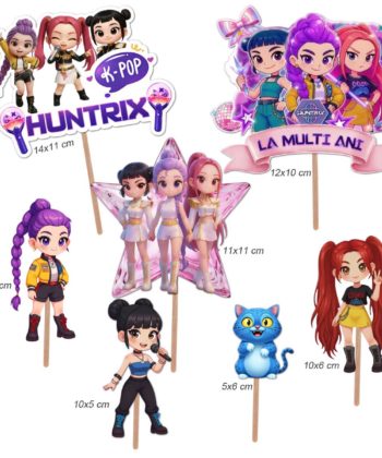 Dimensiuni figurine pentru tort K-Pop Huntrix set 7 toppere
