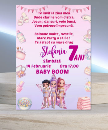 Invitatie aniversare fetite KPop Demon Hunters