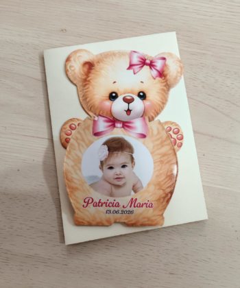 invitatii botez ursulet personalizate cu fotografie