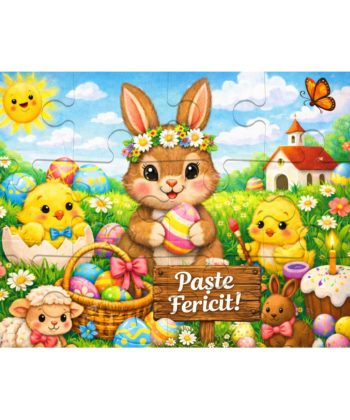 puzzle magnetic de paste personalizat cu 12 piese pentru copii