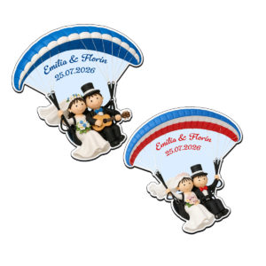 marturii nunta personalizate cu miri parapanta