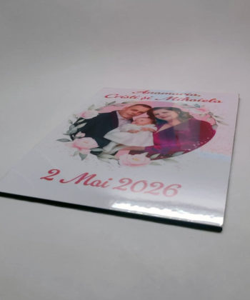 Marturii nunta si botez fetite magnet premium plastifiat cu poza