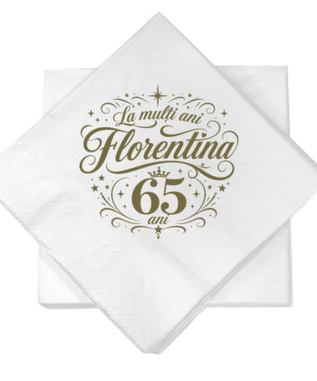 servetele personalizate 65 ani cu nume pentru aniversare