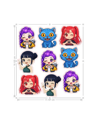 Stickere Huntrix mici set personaje K-pop