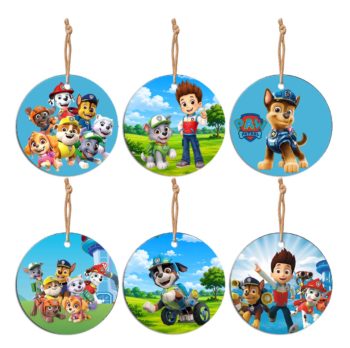 Set 6 ornamente brad Craciun Patrula Catelusilor