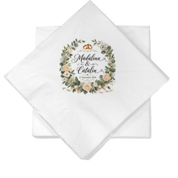 servetele nunta personalizate color cu print centrat tip romb
